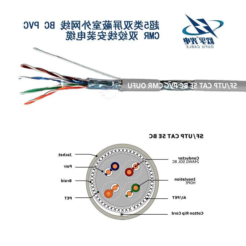 和田地区SF / UTP CAT 5E BC PVC CMR双绞线安装电缆